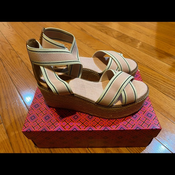 NEW Tory Burch frieda espadrille platform sandal - Picture 8 of 13